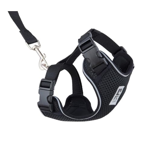 RC Pets Adventure Kitty Harness Includes Adjustable, Airmesh Fabric, 6' Leash and D-Ring Cat Walking Harness | Black, Small - color: Black, size: Small