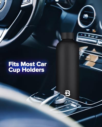 Stainless Steel Insulated Water Bottle no straw for Travel, Gym, 23oz, Black - color: Black, size: 23 Ounces
