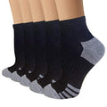 Iseasoo Ankle Compression Socks for Women Men, 5 Pairs Copper Running Socks - color: A03 - Black, size: Large-X-Large
