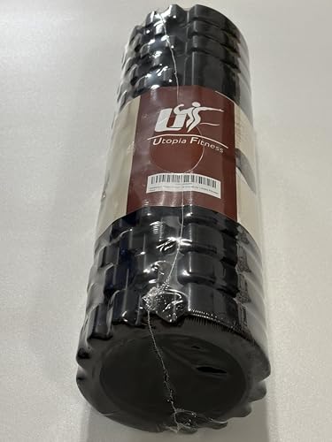 Professional Yoga Roller, Black EVA Foam, 18 Inch, Deep Tissue Massage and Recovery, for Core Strengthening, Balance Training, Physical Therapy