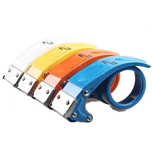 3 Pack Metal Handheld 2 Inch Tape Gun Dispenser Packing Packaging Sealing Cutter (Blue White Yellow)