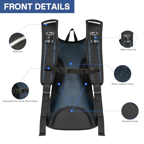 OUTSKIRT Hydration Backpack with 2L Water Bladder, Lightweight and Breathable Running Hydration Pack, Water Backpack for Hiking, Cycling, Trail Running, Marathons & Outdoor Adventures for Men Women