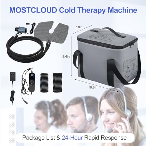 Ice Machine for Knee After Surgery, Portable Cold Therapy Machine with Timer & Quiet Pump, Ice Therapy Unit for Knee Recovery, Shoulder, Elbow, Hip and Ankle