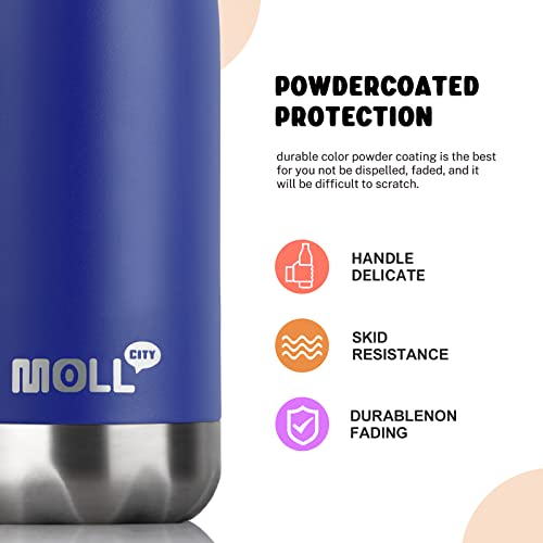 Small Water Bottle,9 oz Stainless Steel Flask for Kids,Insulated Leakproof - color: Navy, size: 9 Ounces