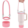 Accmor Water Bottle Handle, Silicone Water Bottle Sling, Water Bottle Carrier Holder with Strap and Boot Compatible with Stanley Cup Accessories - color: pink