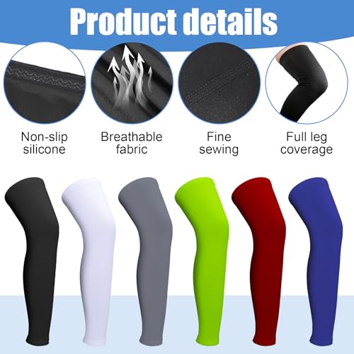 3 Pairs Leg Sleeves, Full Length Leg Compression Sleeve