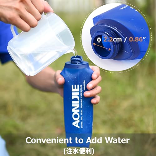 Azarxis TPU Soft Flask Collapsible Water Bottles BPA-Free 250ml 350ml 500ml for Hydration Vest Pack Running Hiking Cycling Climbing - color: 250ml / 8.45oz - 2 Pack