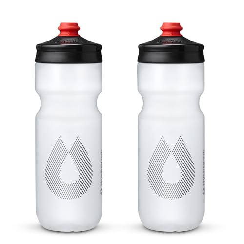 HydraPak Breakaway Surge Lightweight Bike Water Bottle (25oz, Clear) - color: Clear, size: 740 ml (Pack of 2)