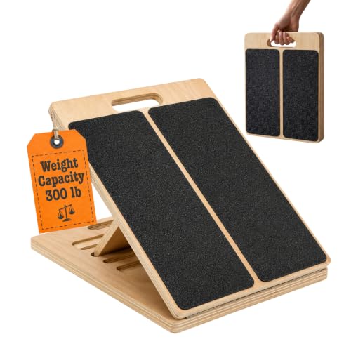 Adjustable Wooden Slant Board for Calf Stretching and Squats