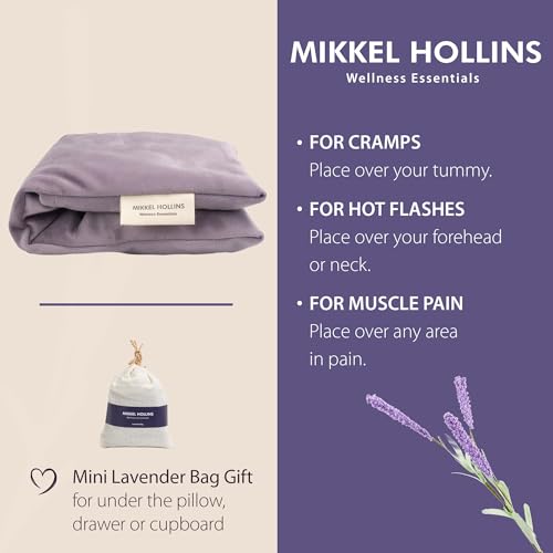 Microwavable Heating Pad with Lavender & Flaxseed, Hot & Cold Therapy, Heat Pad for Back, Neck, Shoulder, Knee, Leg & Menstrual Cramp Relief, Washable Cover, Mini Lavender Bag Gift, One Size Fits All - color: Purple