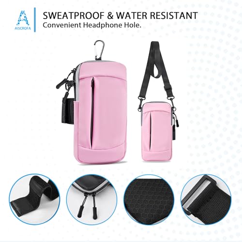 Phone Holder Arm Bands for Running Armband Small Crossbody Bags for Women Kids,iPhone 15 14 13 12 11 Pro Max Xs Xr X 6 7 8 Plus SE Mini Galaxy Ultra Edge S24 S23 Note - color: Pink with Crossbody Bag&Hook