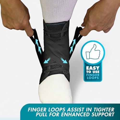 Med Spec ASO Speed Lacer Ankle Stabilizer Brace Sprain Support Black SM - color: Black, size: Small