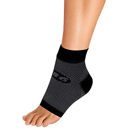 OrthoSleeve FS6 Foot Bracing (Single Sleeve) treats Plantar Fasciitis, Achilles Tendonitis and relieves heel pain in a soft, moisture-wicking fabric - color: Black, size: X-Large