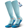 Rahhint Coolmax 20-30 mmHg Compression Running Socks, Long Distance Anti Blister Cushion Moisture Wicking Tall Athletic Socks