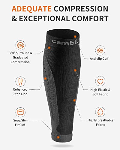 CAMBIVO Calf Compression Sleeve 3 Pairs Footless Compression Socks Running - color: Gray, size: XX-Large