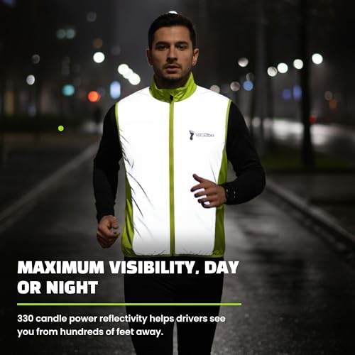 ReflecToes Reflective Running Vest, Hi Vis Cycling Vest, Motorcycle Gilet - size: X-Large, style: Lightweight