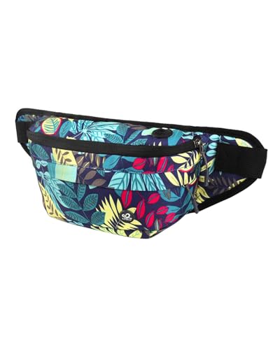 WATERFLY Fanny Pack for Men Women Water Resistant Large Hiking Waist Bag Pack Carrying All Phones for Running Walking Traveling (Black Leaf) - color: Black Leaf