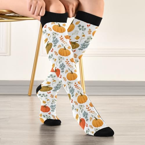 Wusikd Heartbeat Symbol Compression Socks for Women and Men Circulation Black Long Socks for Athletic Running 1 - color: Autumn