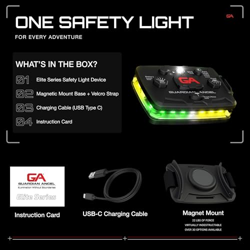 Guardian Angel Elite Safety Light - Green/Yellow Front & Green/Yellow Rear - color: GreenYellow/GreenYellow, size: 1-Pack