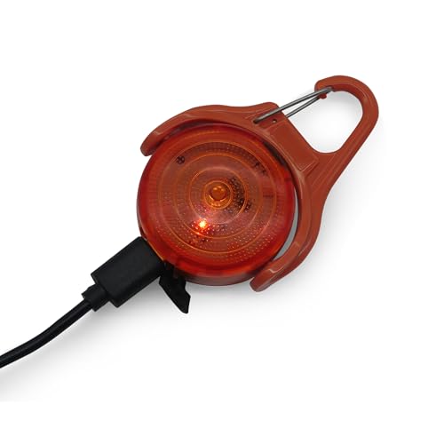 Rechargeable Adventure Light | Water Resistant Bright LED Clip-On Flashing Safety Light for Dog Walking, Running and All Outdoor Activities (Red) - color: Red
