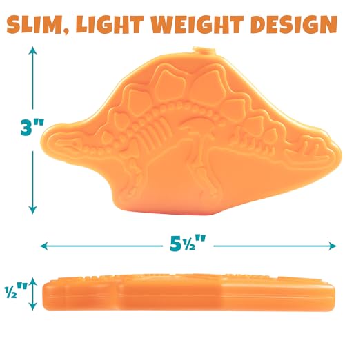 Kids Hard Ice Packs 3 Pack, Slim Reusable Freezer Packs for Lunch Boxes - color: Dinosaur