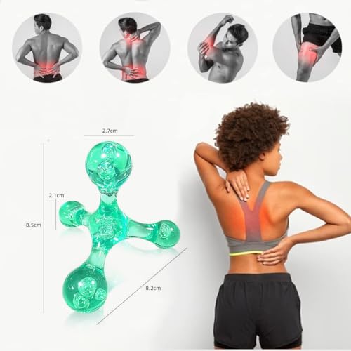 Manual Trigger Point Massage Tool, 2 Pcs 4 Knob Massager Deep Tissue Manual Massager Pressure Point Palm Massage Tool Handheld Back Massagers for Muscle Pain Stress Relief (Blue) - color: Blue