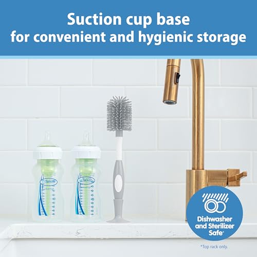 Dr. Brown's Soft Touch Baby Bottle Cleaning Brush, Gray, 1-Pack - style: Gray