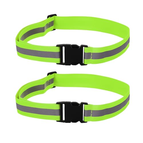 PATIKIL Adjustable Reflective Running Belt, Glow Pt Belt Sash for Cycling Walking - color: Green, size: 1.5 Inch