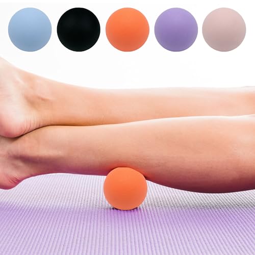 Hard Lacrosse Ball Massage Ball Therapy. Firm Trigger Point Massager Tool for Deep Tissue Yoga Physiotherapy Myofascial Release Muscle Relax Plantar Fasciitis Pain Relief (2 Pack) (Purple) - color: Purple