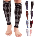 Doc Miller Calf Compression Sleeves 20-30 mmHg for Men & Women, Argyle - color: Black.Gray, size: X-Large
