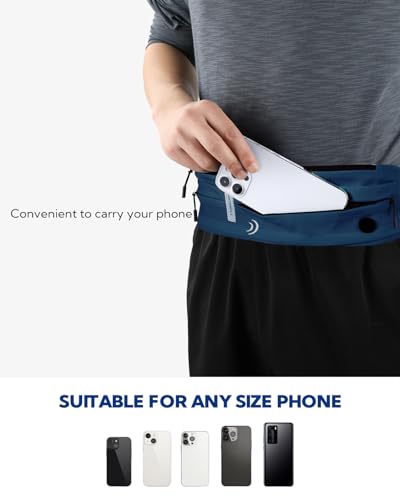 WATERFLY Running Belt Fanny Pack:Phone Holder Belt for Men Women - color: Dark Blue