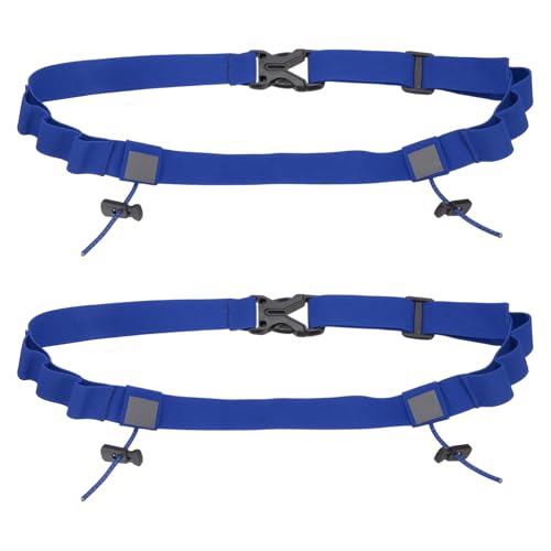 Bib Belt Race Belt Triathlon Running Number Holder 2Pcs Blue - color: Blue