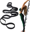 10 Loops Stretching Strap Yoga Strap Stretch Bands Physical Therapy for Exercise - color: Black