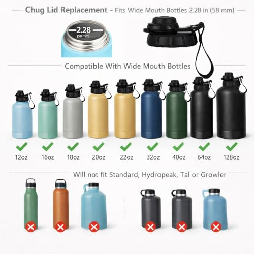 Wide Mouth Replacement Lid, Hydro Flask Leakproof Locking Flip Top
