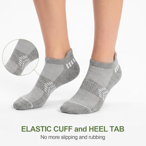 floconssy Ankle Socks for Women, Bamboo Viscose Cushioned Running Socks - color: 5 Pairs (2black+2white+1grey), size: 6-9