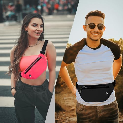 Fanny Pack for Women Men,Crossbody Water Resistant Sports Waist Bag Pack - color: 1pack-rosepink