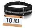 MIER Running Belt for Women & Men, Fanny Pack with Marathon Bib Clip, Black - color: Black