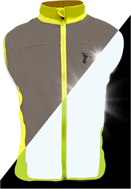 ReflecToes Reflective Running Vest, Hi Vis Cycling Vest, Motorcycle Gilet - size: Large, style: Lightweight