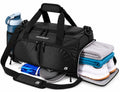 Ultimate Gym Bag 2.0: The Durable Crowdsource Designed Duffel Bag with 10 Optimal Compartments Including Water Resistant Pouch - color: Black, size: Medium (20")