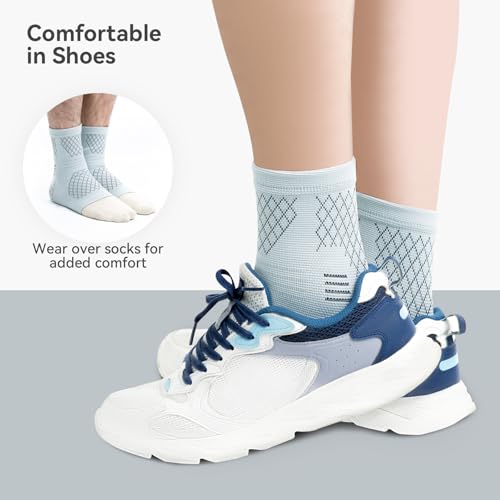 INDEEMAX 2 Pack Ankle Brace & Ankle Compression Sleeve for Women Men - color: Grey, size: Small