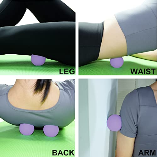 Hard Lacrosse Ball Massage Ball Therapy. Firm Trigger Point Massager Tool for Deep Tissue Yoga Physiotherapy Myofascial Release Muscle Relax Plantar Fasciitis Pain Relief (2 Pack) (Purple) - color: Purple