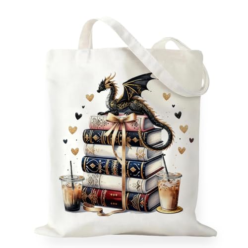 Canvas Tote Bag Gift for Women Girls Friends Shopping Beach Vacation Canvas Tote Bag - color: Dragon