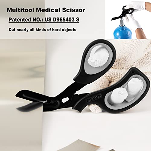 MEUUT Medical Scissors 2-Pack Trauma Shears for Nurses All Purpose Scissors - color: Black/Grey+white/Black