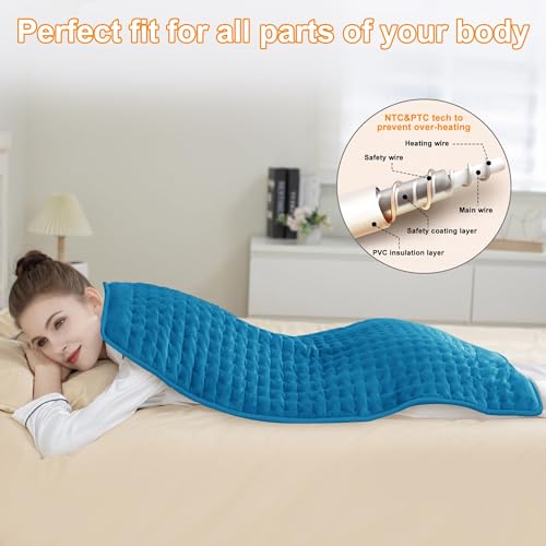 Heating Pad,Electric Heating Pad,Heating Pad for Back (Blue, 40"x20") - color: Blue, size: 40x20 Inch