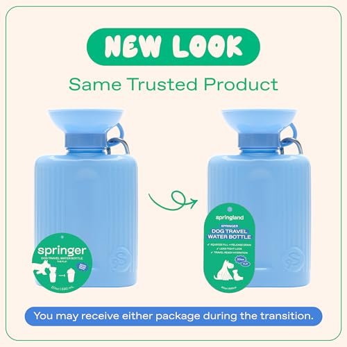 Springland 44oz Classic Portable Dog Water Bottle with Built-in Bowl, Blue - color: Sky Blue, size: 44oz Growler