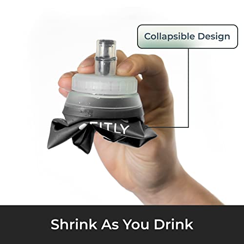 FITLY Soft Flask Running Water Bottle - Collapsible Hydration Flask - 17 oz