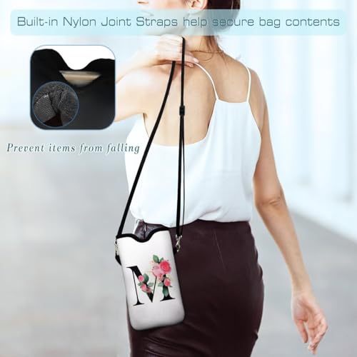Cell Phone Sleeves Bag Case Crossbody Neoprene Holder Lanyard Phone Pouch for Women Men 7.5 X 4.5 Inches - Letter_M - color: Letter_M