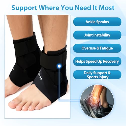 Ankle Support Brace for Men & Women with Stabilizers 2-Pack