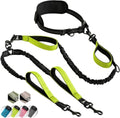 SparklyPets Hands Free Dual Dog Leash, Medium & Large (Green) - color: Green, size: 2 dogs M/L
