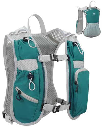 Running Vest for Women and Men, Hydration Running Backpack, Runners Vest, Hydration Vest, with Front Phone Holder, Adjustable Chest and Waist Strap - color: Dark Green, size: Only Backpack